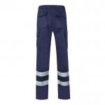 Pantalón laboral de sarga en algodón y poliéster 200 g/m2 color azul segunda vista