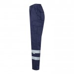 Pantalón laboral de sarga en algodón y poliéster 200 g/m2 color azul tercera vista