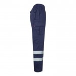 Pantalón laboral de sarga en algodón y poliéster 200 g/m2 color azul cuarta vista