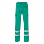 Pantalón laboral de sarga en algodón y poliéster 200 g/m2 color verde segunda vista