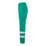 Pantalón laboral de sarga en algodón y poliéster 200 g/m2 color verde tercera vista