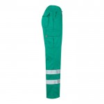 Pantalón laboral de sarga en algodón y poliéster 200 g/m2 color verde cuarta vista