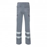 Pantalón laboral de sarga en algodón y poliéster 200 g/m2 color gris segunda vista