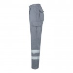 Pantalón laboral de sarga en algodón y poliéster 200 g/m2 color gris tercera vista