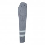 Pantalón laboral de sarga en algodón y poliéster 200 g/m2 color gris cuarta vista