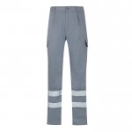 Pantalón laboral de sarga en algodón y poliéster 200 g/m2 color gris