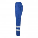 Pantalón laboral de sarga en algodón y poliéster 200 g/m2 color azul real tercera vista