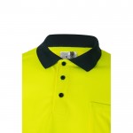 Polo de trabajo con manga larga de alta visibilidad 160 g/m2 color amarillo quinta vista