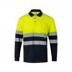 Polo de trabajo con manga larga de alta visibilidad 160 g/m2 color amarillo