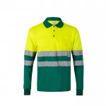 Polo de trabajo con manga larga de alta visibilidad 160 g/m2