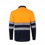 Polo de trabajo con manga larga de alta visibilidad 160 g/m2 color naranja segunda vista