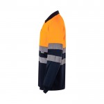Polo de trabajo con manga larga de alta visibilidad 160 g/m2 color naranja tercera vista