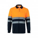 Polo de trabajo con manga larga de alta visibilidad 160 g/m2 color naranja