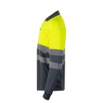 Polo de trabajo de manga larga extra grande en poliéster 160 g/m2 color amarillo tercera vista