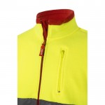 Chaqueta polar de trabajo unisex con reflectantes 280 g/m2 color rojo octava vista
