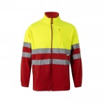 Chaqueta polar de trabajo unisex con reflectantes 280 g/m2 color rojo