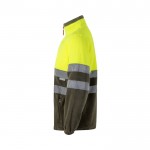 Chaqueta polar de trabajo unisex con reflectantes 280 g/m2 color verde militar tercera vista