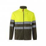 Chaqueta polar de trabajo unisex con reflectantes 280 g/m2 color verde militar