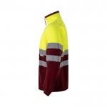 Chaqueta polar de trabajo unisex con reflectantes 280 g/m2 color burdeos tercera vista