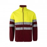 Chaqueta polar de trabajo unisex con reflectantes 280 g/m2 color burdeos