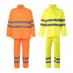 Traje de lluvia de poliéster para trabajar con reflectantes 130 g/m2 varios colores