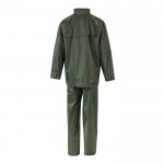 Traje de lluvia laboral de dos piezas de poliéser revestido 225 g/m2 color verde segunda vista