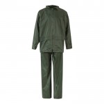 Traje de lluvia laboral de dos piezas de poliéser revestido 225 g/m2 color verde