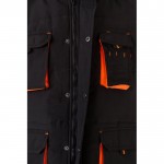 Chaleco laboral unisex multibolsillos de poliéster 120 g/m2 color naranja quinta vista