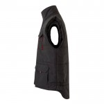 Chaleco laboral unisex multibolsillos de poliéster 120 g/m2 color rojo oscuro tercera vista