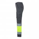 Pantalón de trabajo en algodón y poliéster visible 240 g/m2 color gris tercera vista
