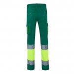 Pantalón de trabajo en algodón y poliéster visible 240 g/m2 color verde segunda vista