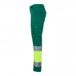 Pantalón de trabajo en algodón y poliéster visible 240 g/m2 color verde tercera vista