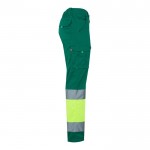 Pantalón de trabajo en algodón y poliéster visible 240 g/m2 color verde cuarta vista