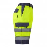 Bermudas para trabajar de colores llamativos y reflectantes 210 g/m2 color amarillo cuarta vista