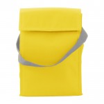 Bolsa nevera de poliéster con cierre superior de velcro color amarillo primera vista