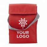 Bolsa nevera de poliéster con cierre superior de velcro color rojo segunda vista
