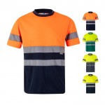 Camiseta técnica para trabajar de poliéster con reflectantes 140 g/m2 varios colores