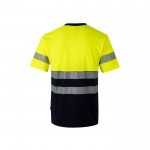 Camiseta laboral bicolor en piqué de algodón y poliéster 150 g/m2 color amarillo segunda vista