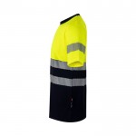 Camiseta laboral bicolor en piqué de algodón y poliéster 150 g/m2 color amarillo tercera vista