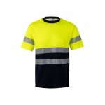 Camiseta laboral bicolor en piqué de algodón y poliéster 150 g/m2 color amarillo