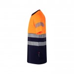 Camiseta laboral bicolor en piqué de algodón y poliéster 150 g/m2 color naranja tercera vista