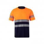 Camiseta laboral bicolor en piqué de algodón y poliéster 150 g/m2 color naranja
