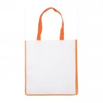 Bolsa de nonwoven con acabado de color y asas a juego 80 g/m2 color naranja primera vista