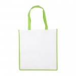 Bolsa de nonwoven con acabado de color y asas a juego 80 g/m2 color verde claro primera vista