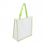 Bolsa de nonwoven con acabado de color y asas a juego 80 g/m2 color verde claro segunda vista