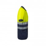 Polo de trabajo de piqué bicolor de manga corta 150 g/m2 color amarillo cuarta vista