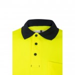 Polo de trabajo de piqué bicolor de manga corta 150 g/m2 color amarillo sexta vista
