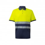 Polo de trabajo de piqué bicolor de manga corta 150 g/m2 color amarillo