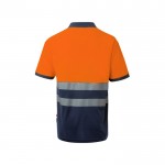 Polo de trabajo de piqué bicolor de manga corta 150 g/m2 color naranja segunda vista
