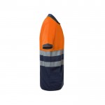 Polo de trabajo de piqué bicolor de manga corta 150 g/m2 color naranja cuarta vista